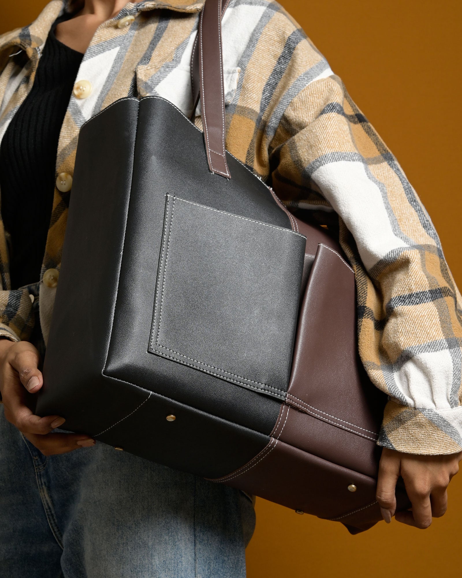 Bare Multi Tote Bag - Black & Brown