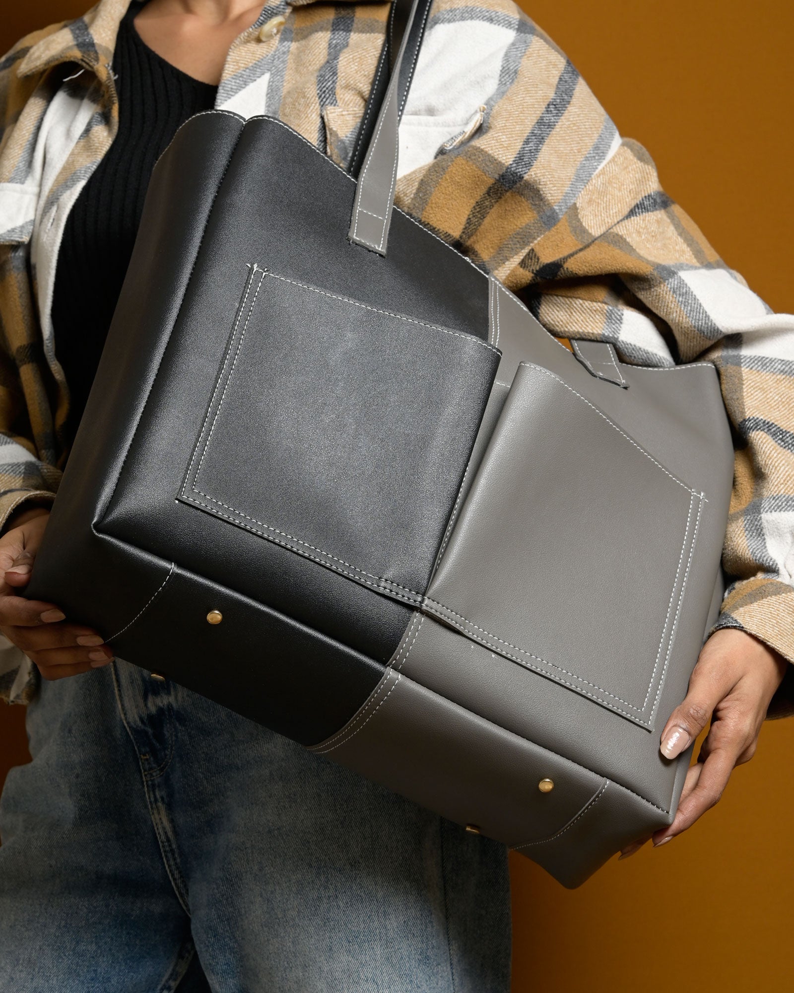 Bare Multi Tote Bag - Grey & Black