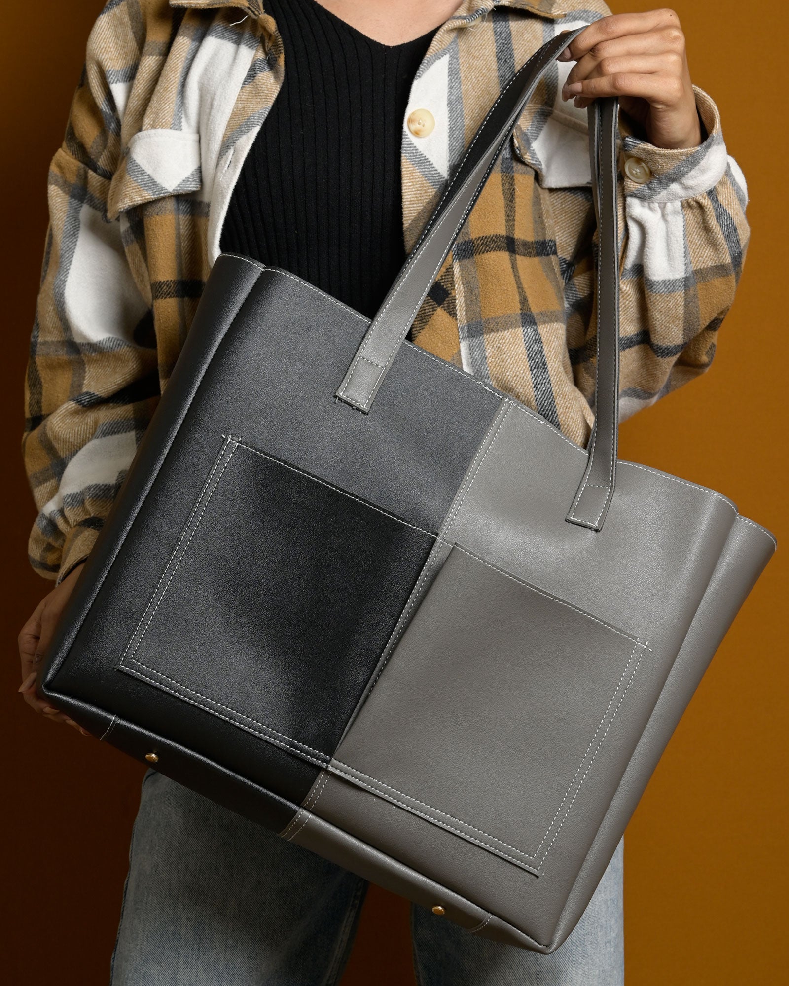 Bare Multi Tote Bag - Grey & Black
