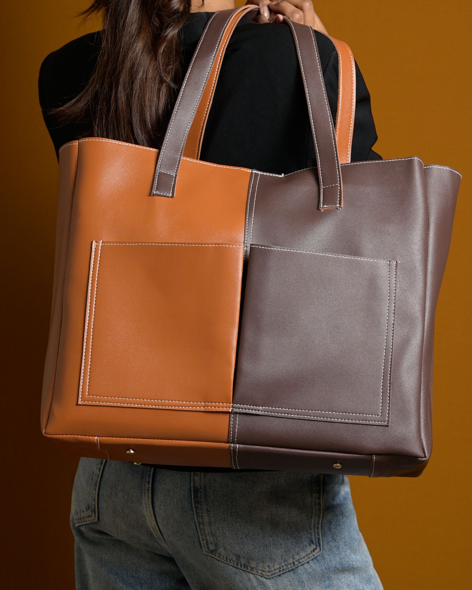 Bare Multi Tote Bag - Tan & Brown