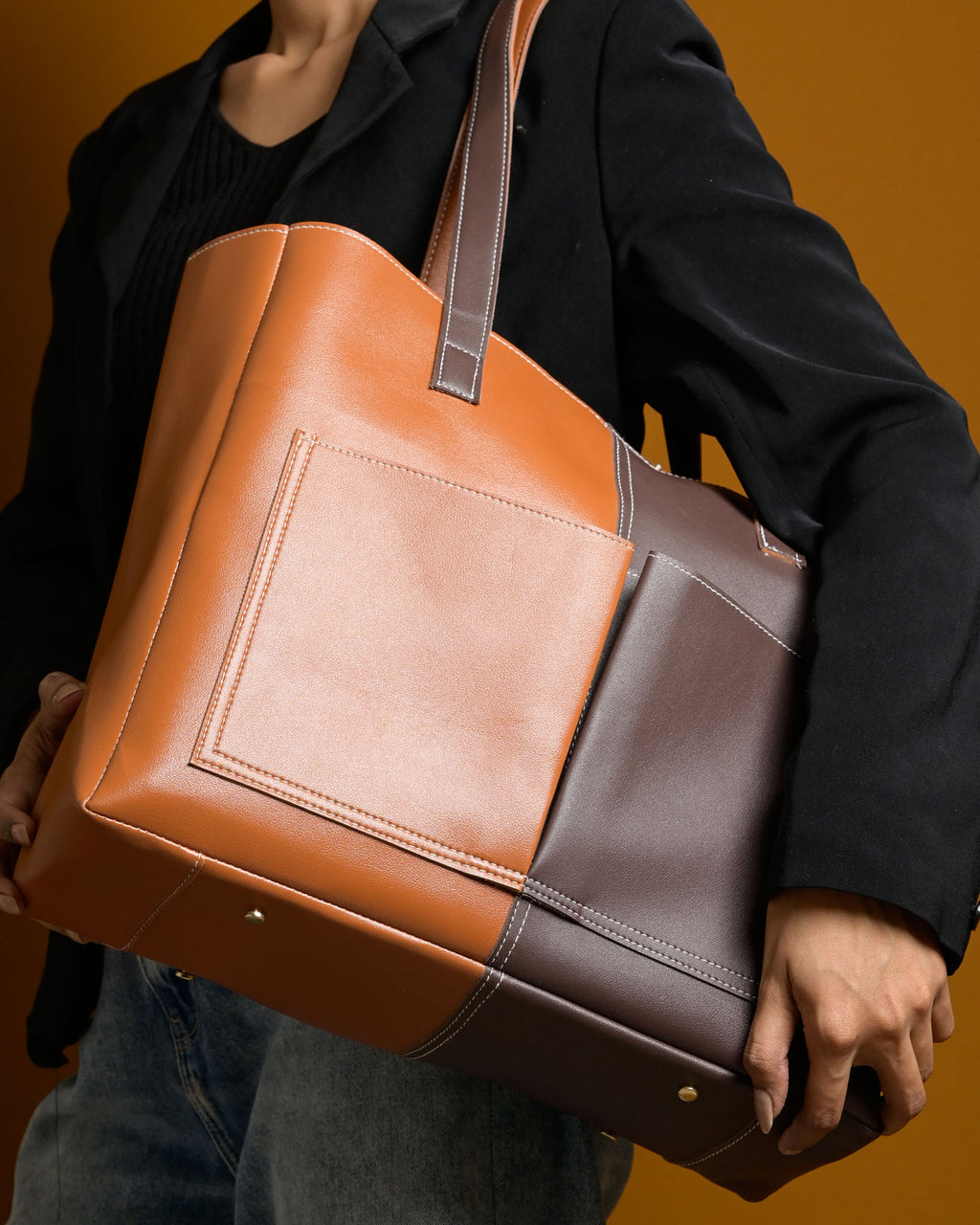 Bare Multi Tote Bag - Tan & Brown