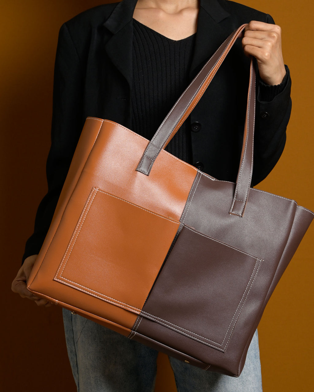 Bare Multi Tote Bag - Tan & Brown