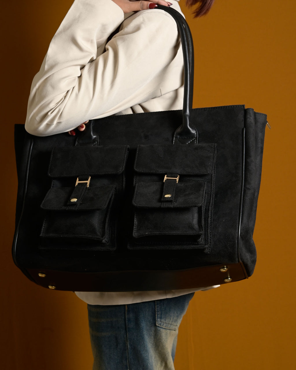 Brunello Suede Bag - Black