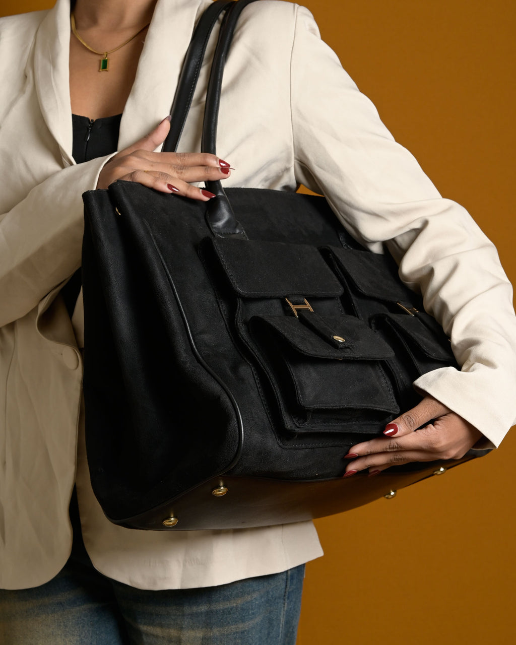 Brunello Suede Bag - Black