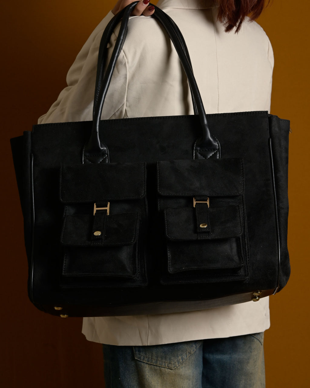 Brunello Suede Bag - Black
