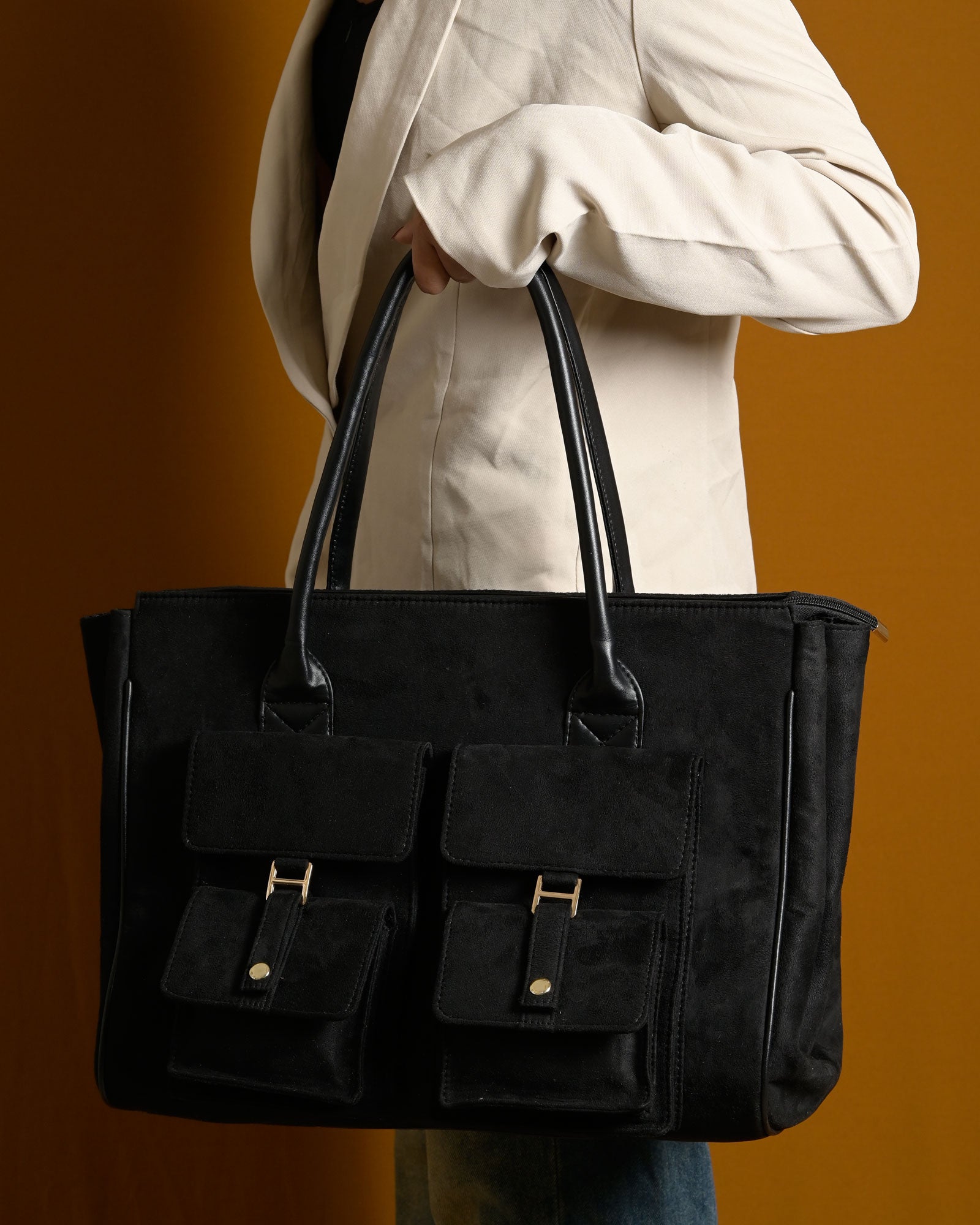 Brunello Suede Bag - Black