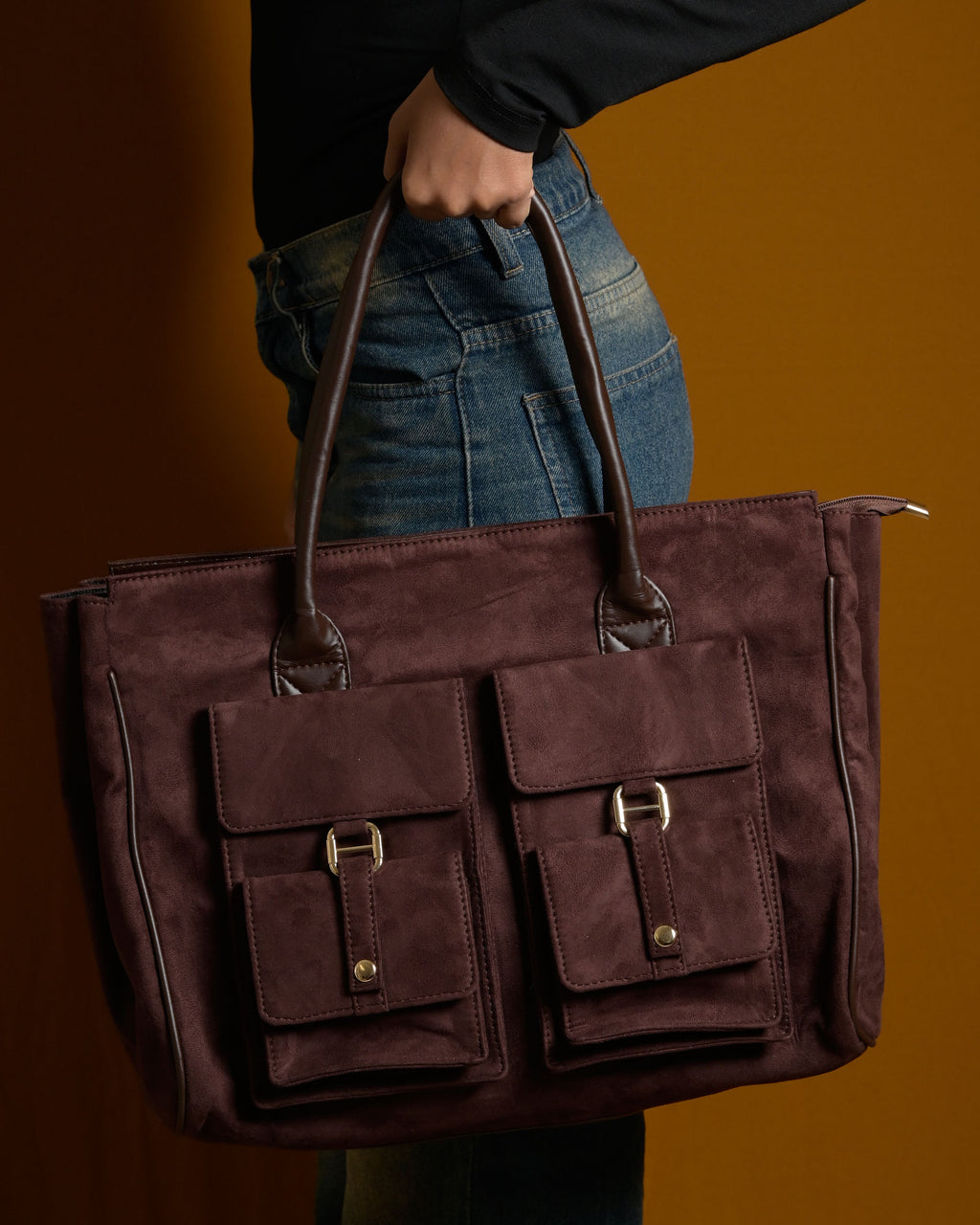 Brunello Suede Bag - Brown