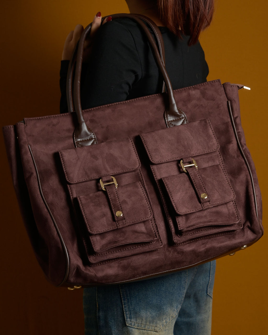 Brunello Suede Bag - Brown