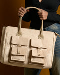 Brunello Suede Bag - Ivory