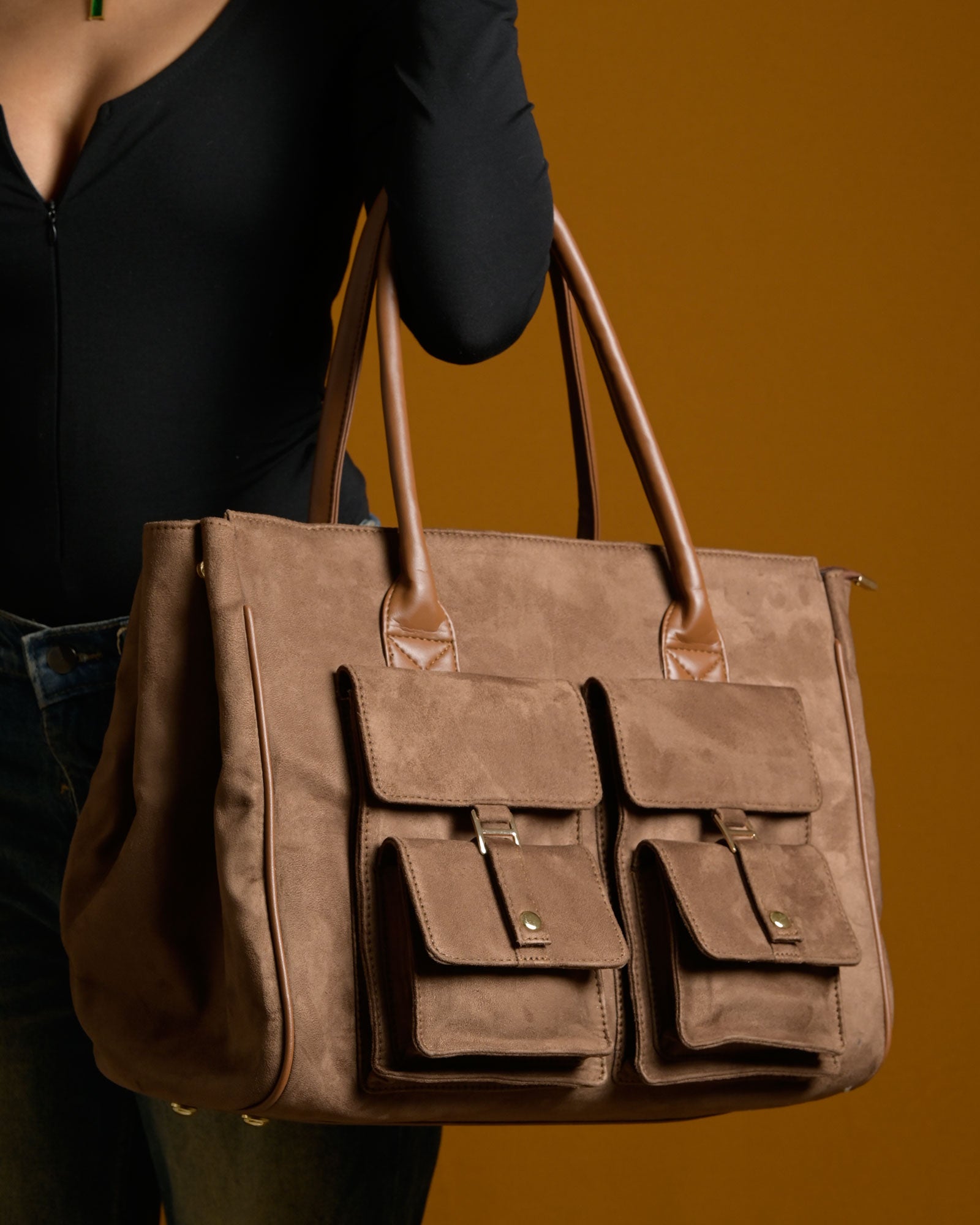Brunello Suede Bag - Light Brown