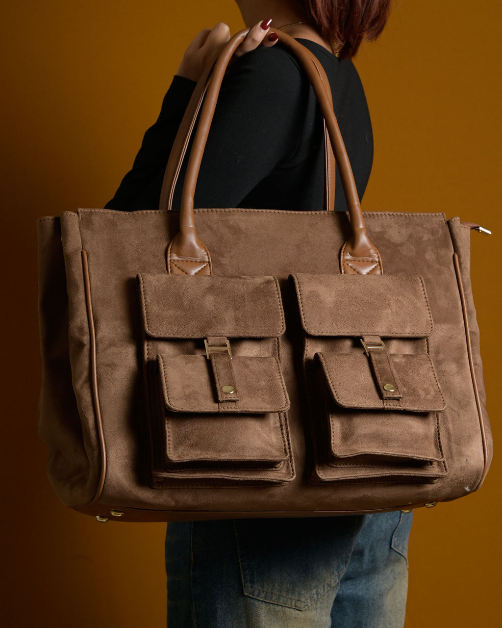 Brunello Suede Bag - Light Brown