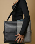 Caro Dual Zipper Multi Tote Bag - Grey & Black