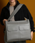 Caro Dual Zipper Tote Bag - Grey
