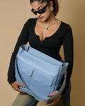 Caro Dual Zipper Tote Bag - Light Blue
