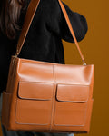 Caro Dual Zipper Tote Bag - Tan