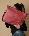 Caro Zipper Tote Bag - Red