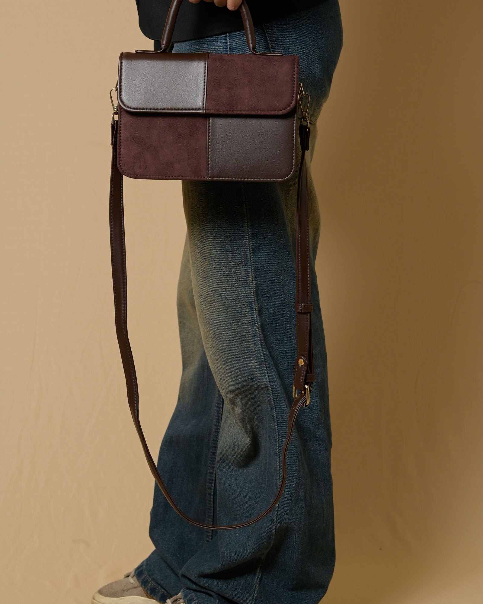 ColorBlock Mini Bag - Brown