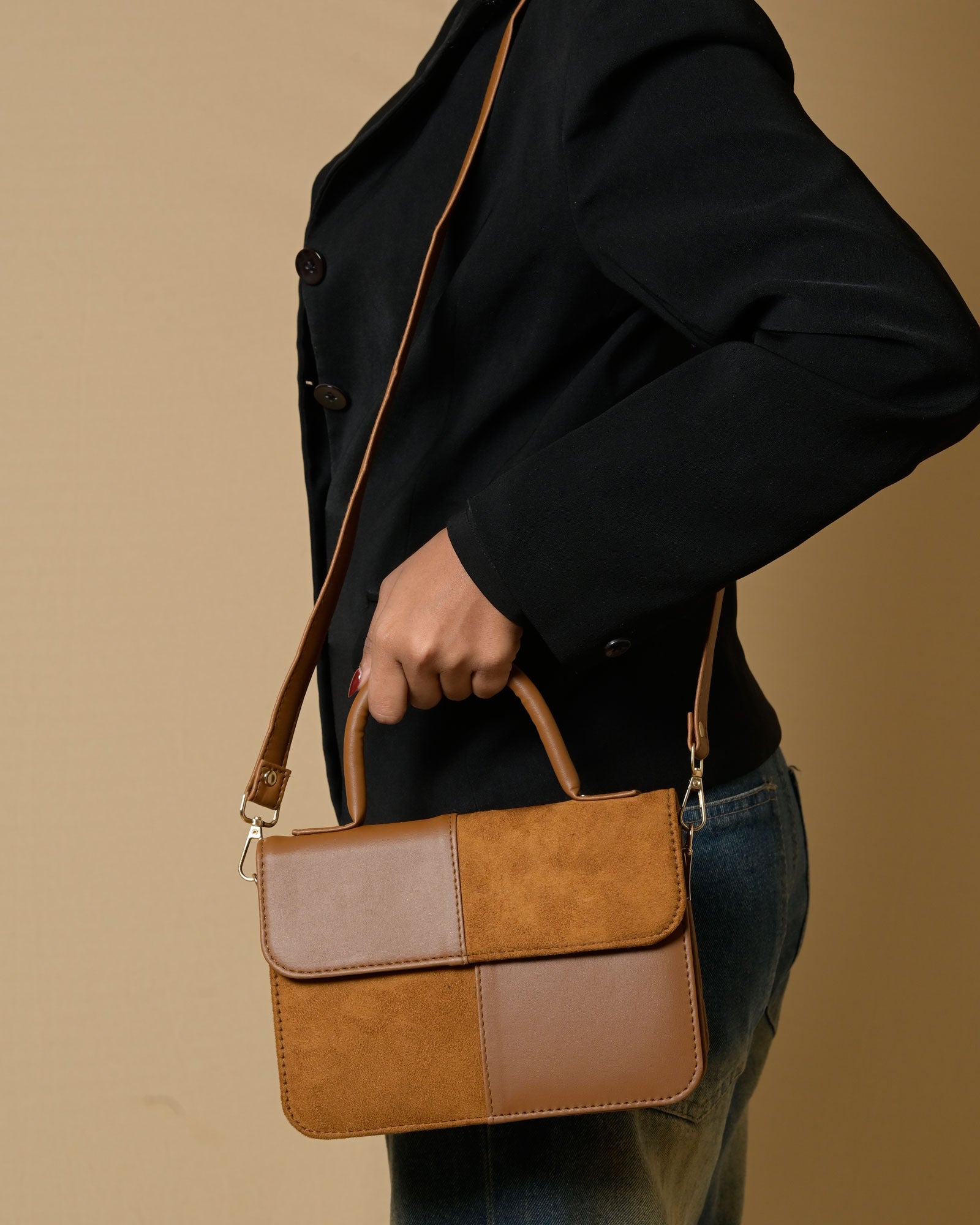 ColorBlock Mini Bag - Tan