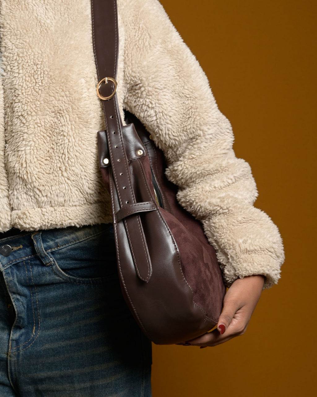 Crescent Shoulder Bag - Brown