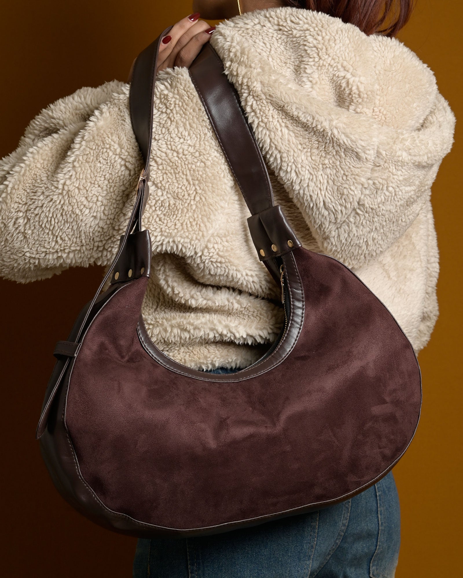 Crescent Shoulder Bag - Brown