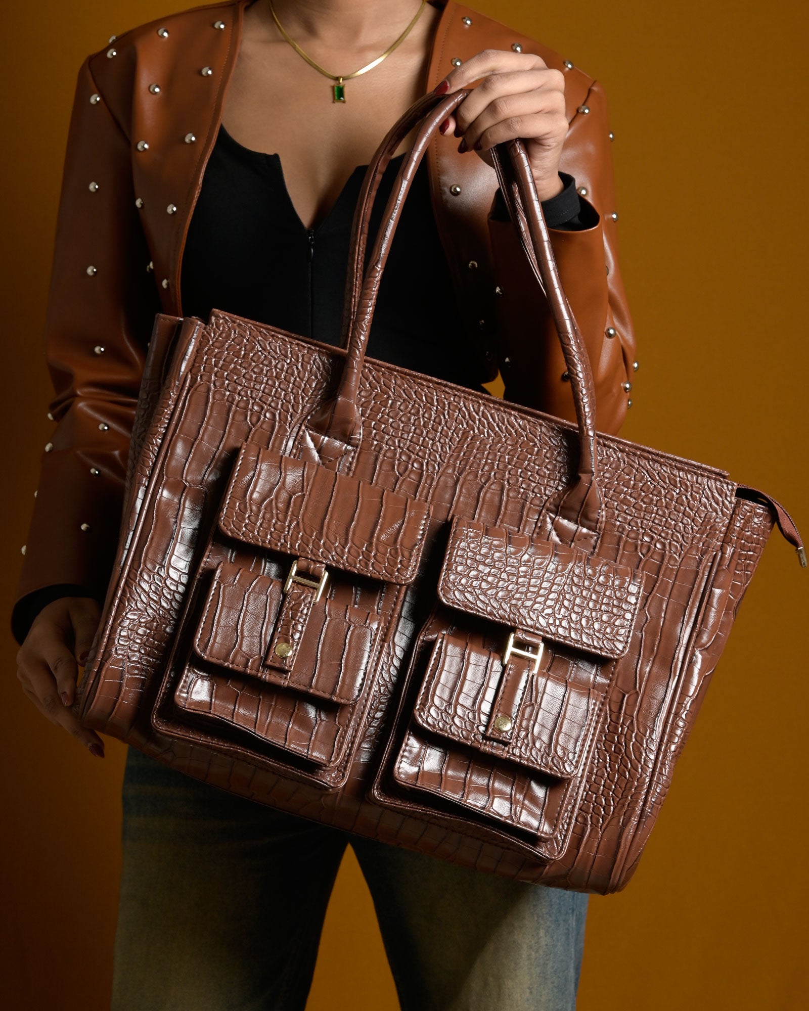 Crimson Structure Bag - Brown