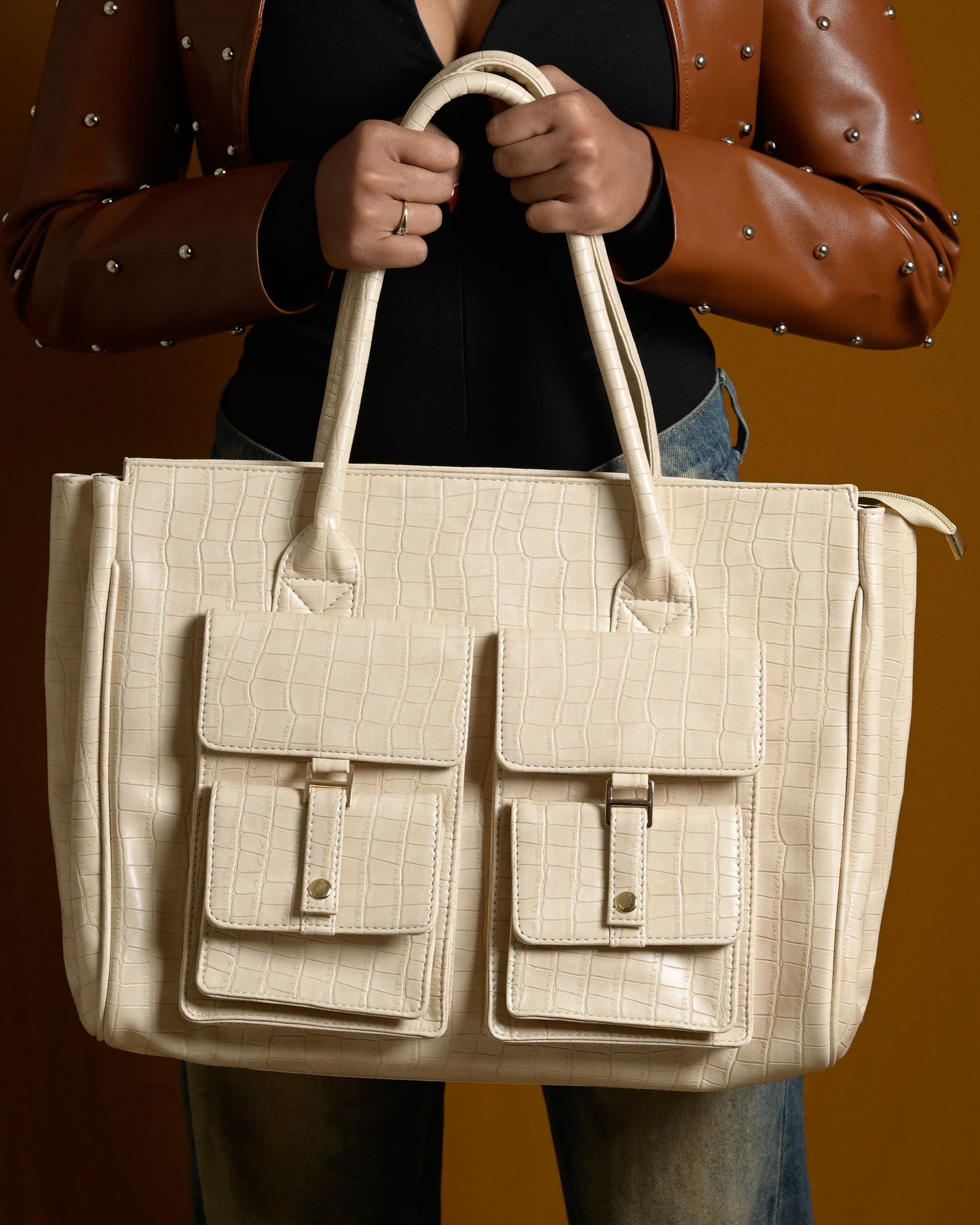 Crimson Structure Bag - Ivory