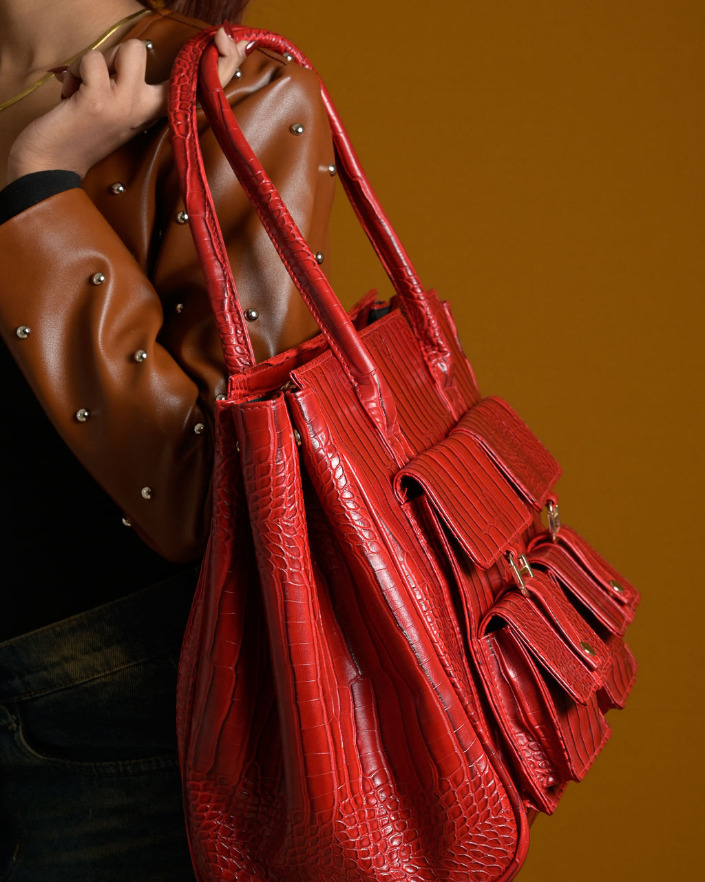 Crimson Structure Bag - Red