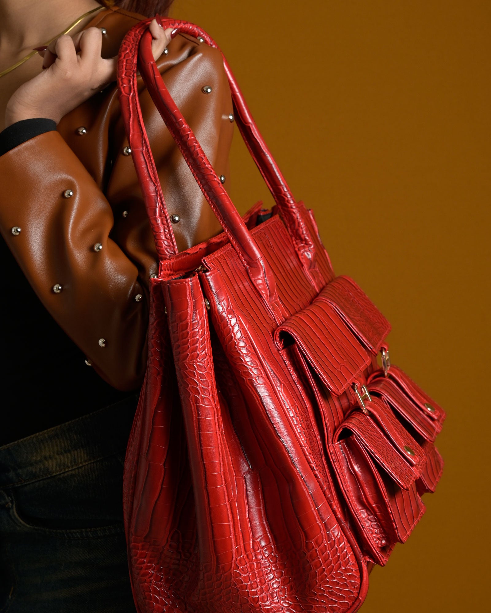 Crimson Structure Bag - Red