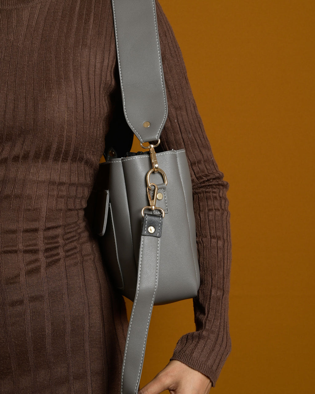 Mini Caro Multi Tote Bag - Grey & Black