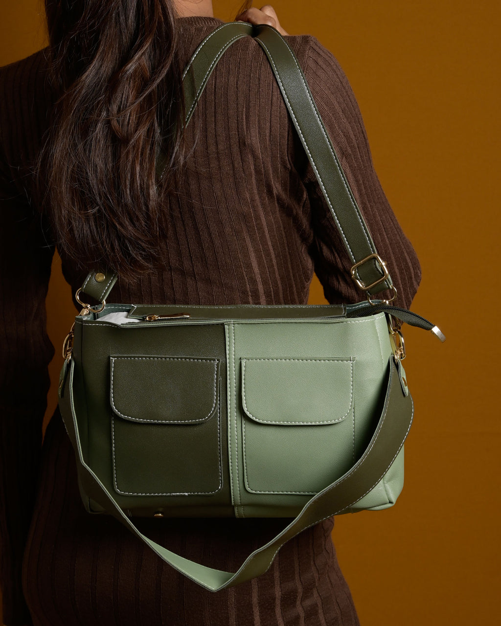 Mini Caro Multi Tote Bag - Olive & Sage