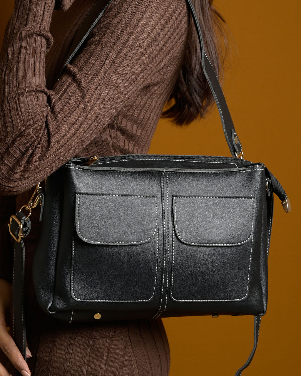 Mini Caro Tote Bag - Black