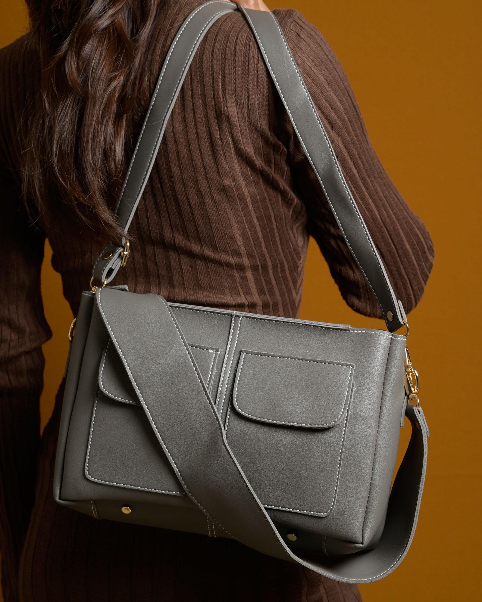 Mini Caro Tote Bag - Grey