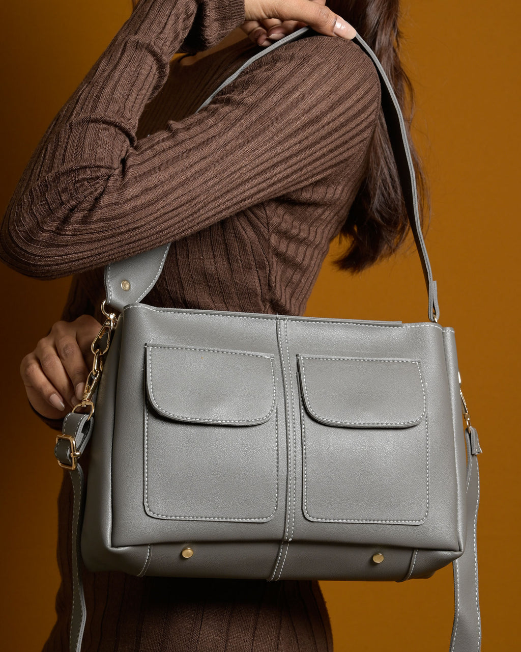 Mini Caro Tote Bag - Grey