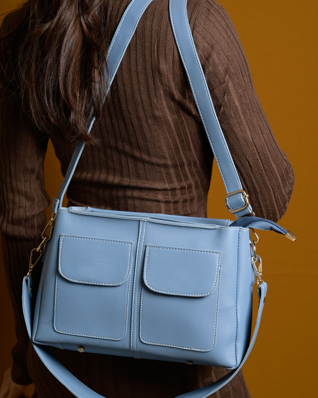 Mini Caro Tote Bag - Light Blue