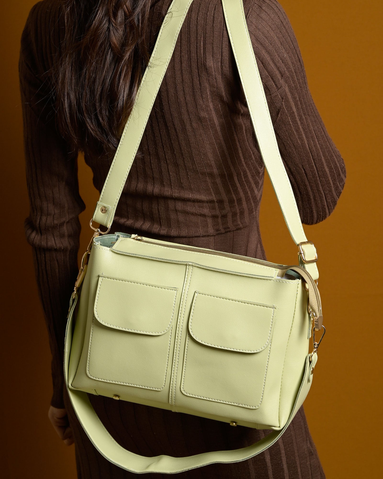 Mini Caro Tote Bag - Lime Green