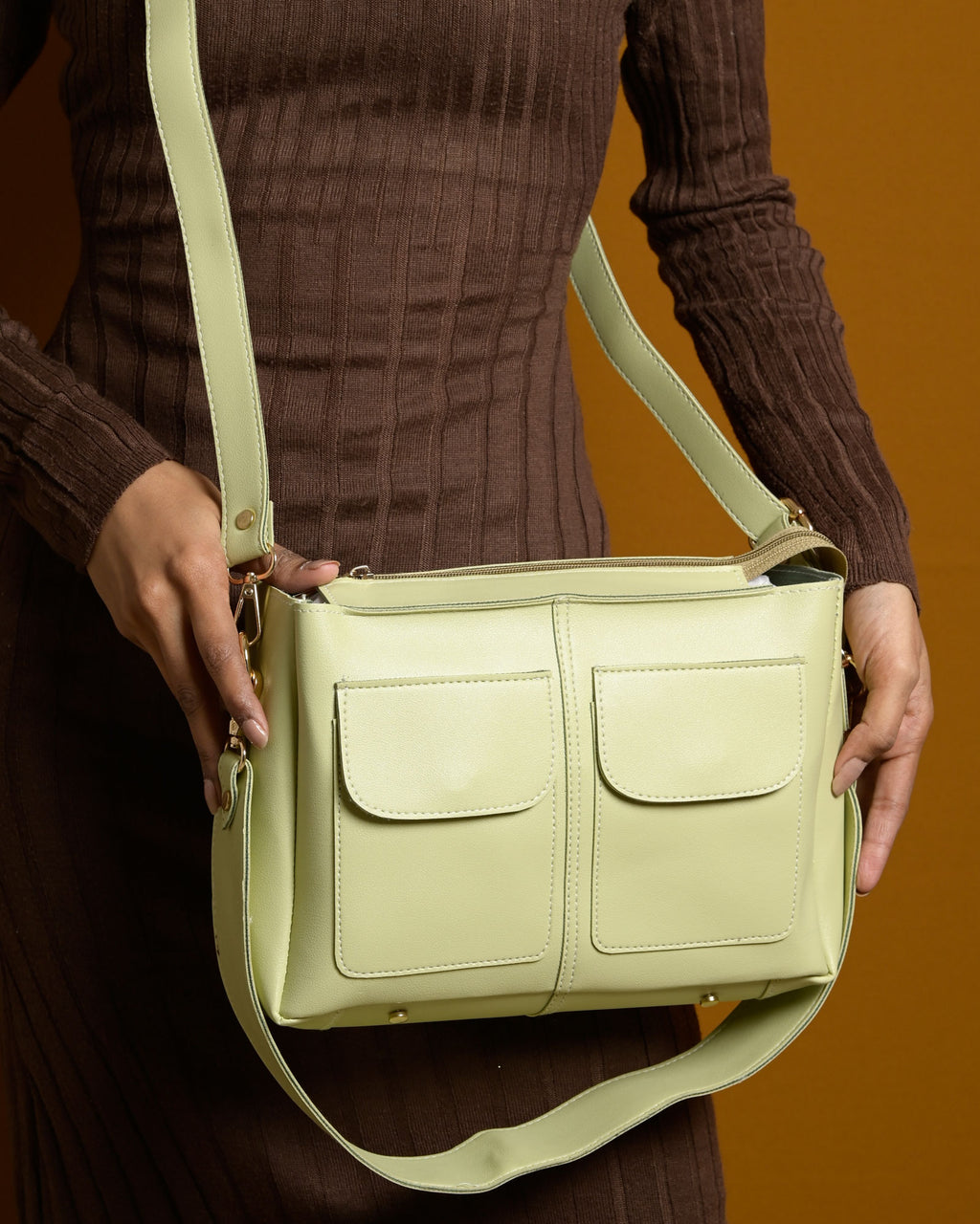 Mini Caro Tote Bag - Lime Green