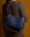 Mini Caro Tote Bag - Navy Blue
