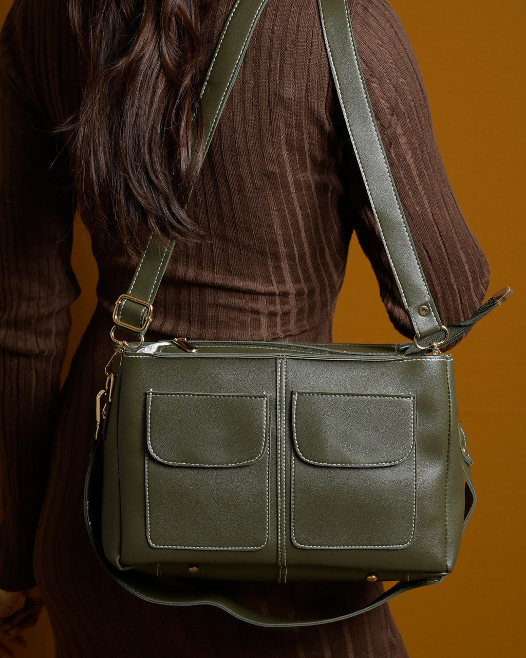 Mini Caro Tote Bag - Olive Green