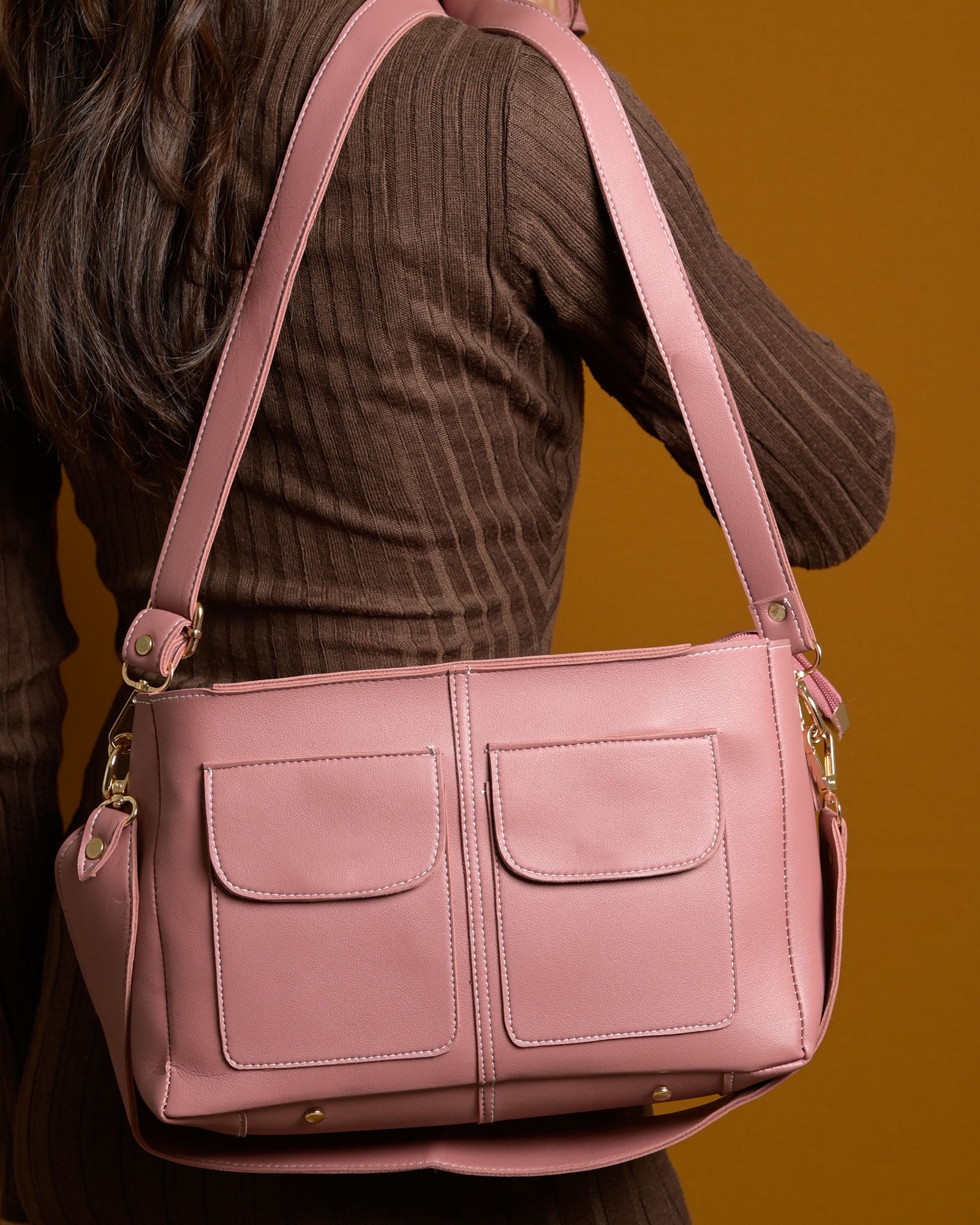 Mini Caro Tote Bag - Peach