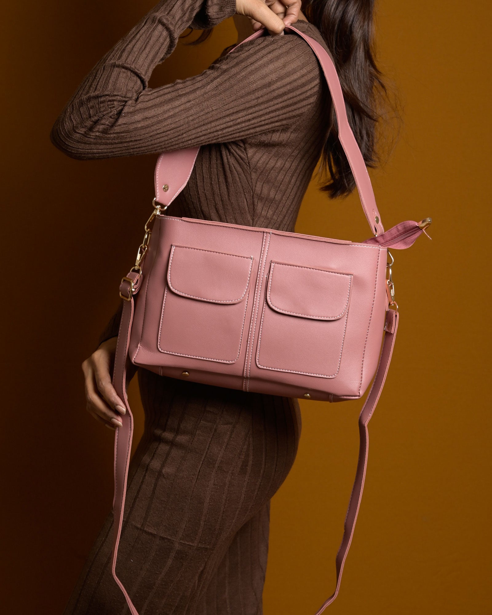 Mini Caro Tote Bag - Peach