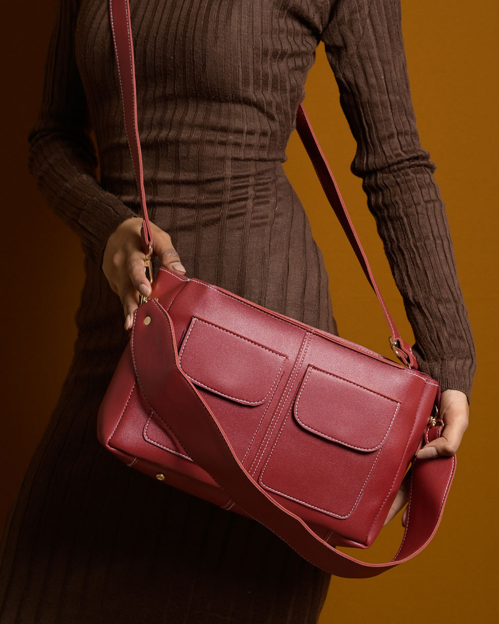 Mini Caro Tote Bag - Red