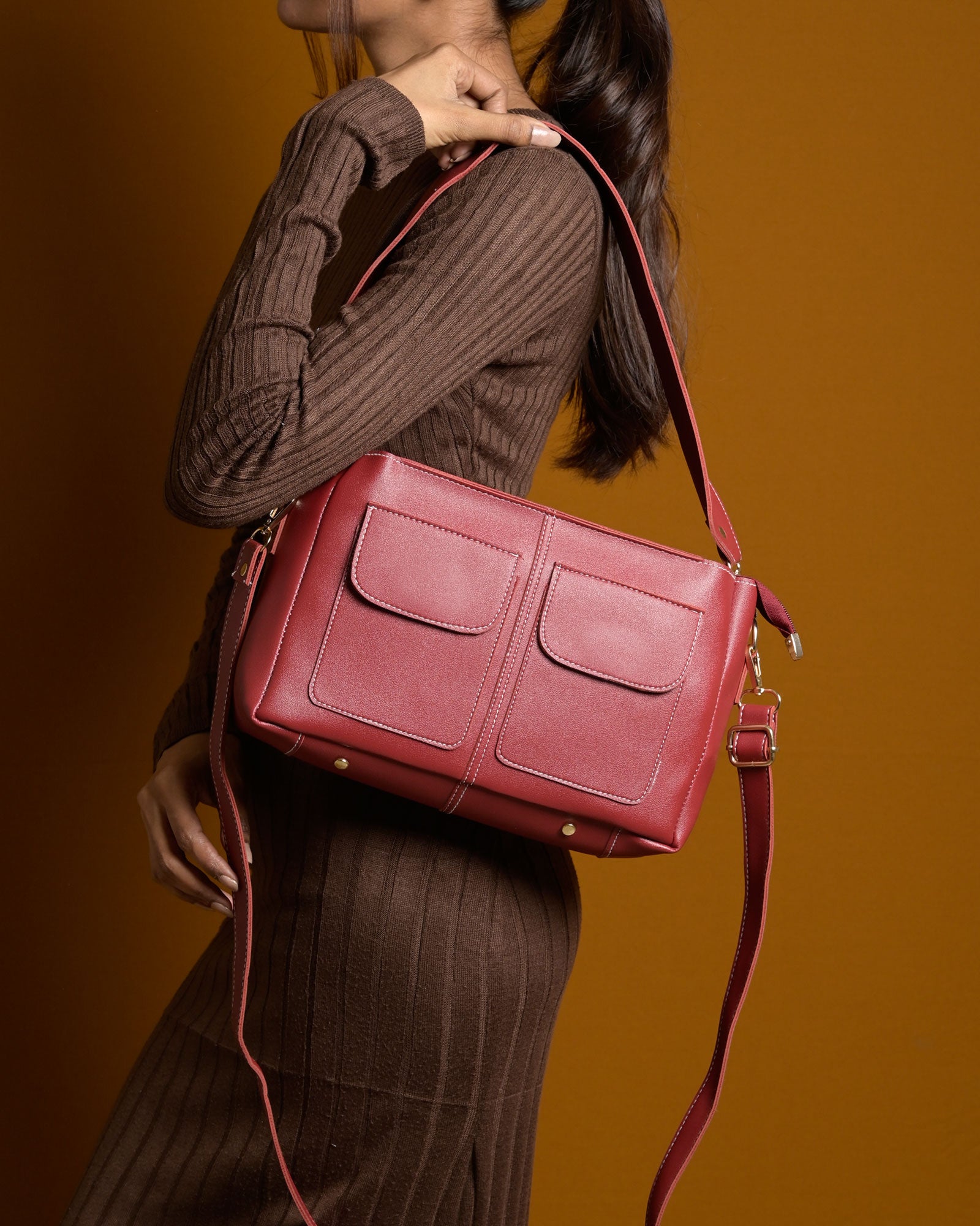 Mini Caro Tote Bag - Red