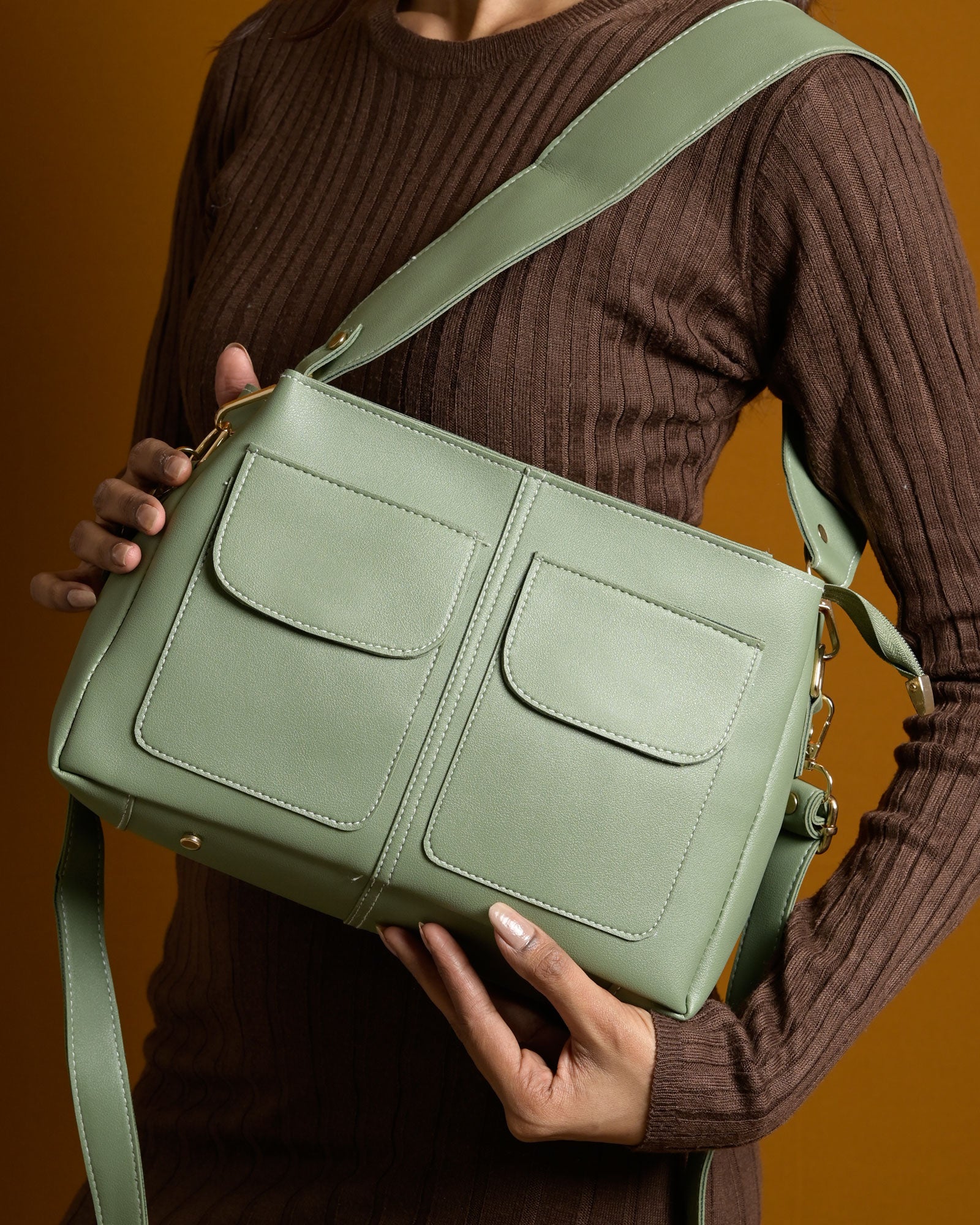 Mini Caro Tote Bag - Sage Green
