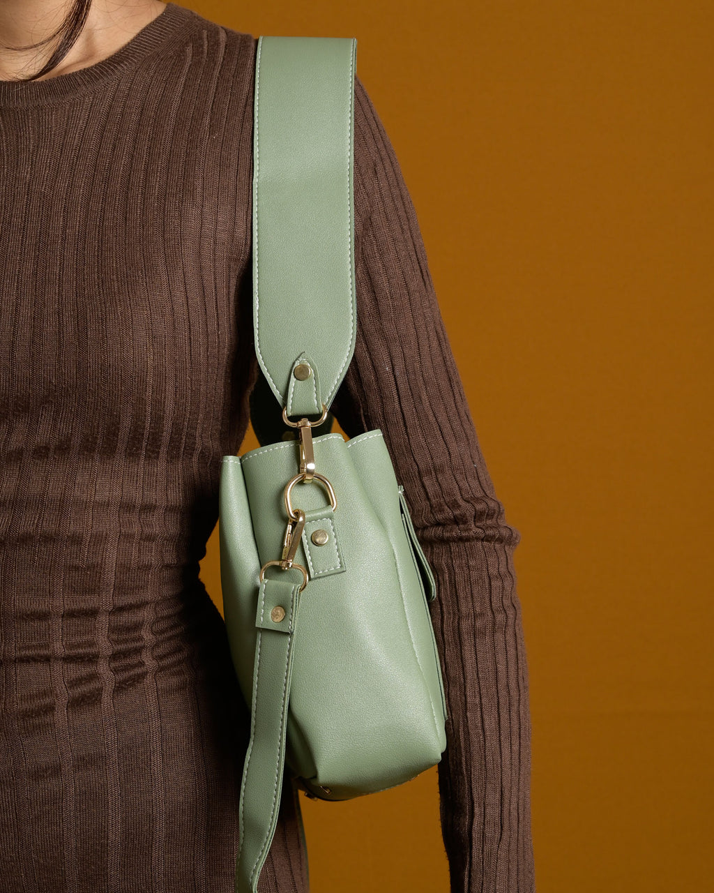 Mini Caro Tote Bag - Sage Green