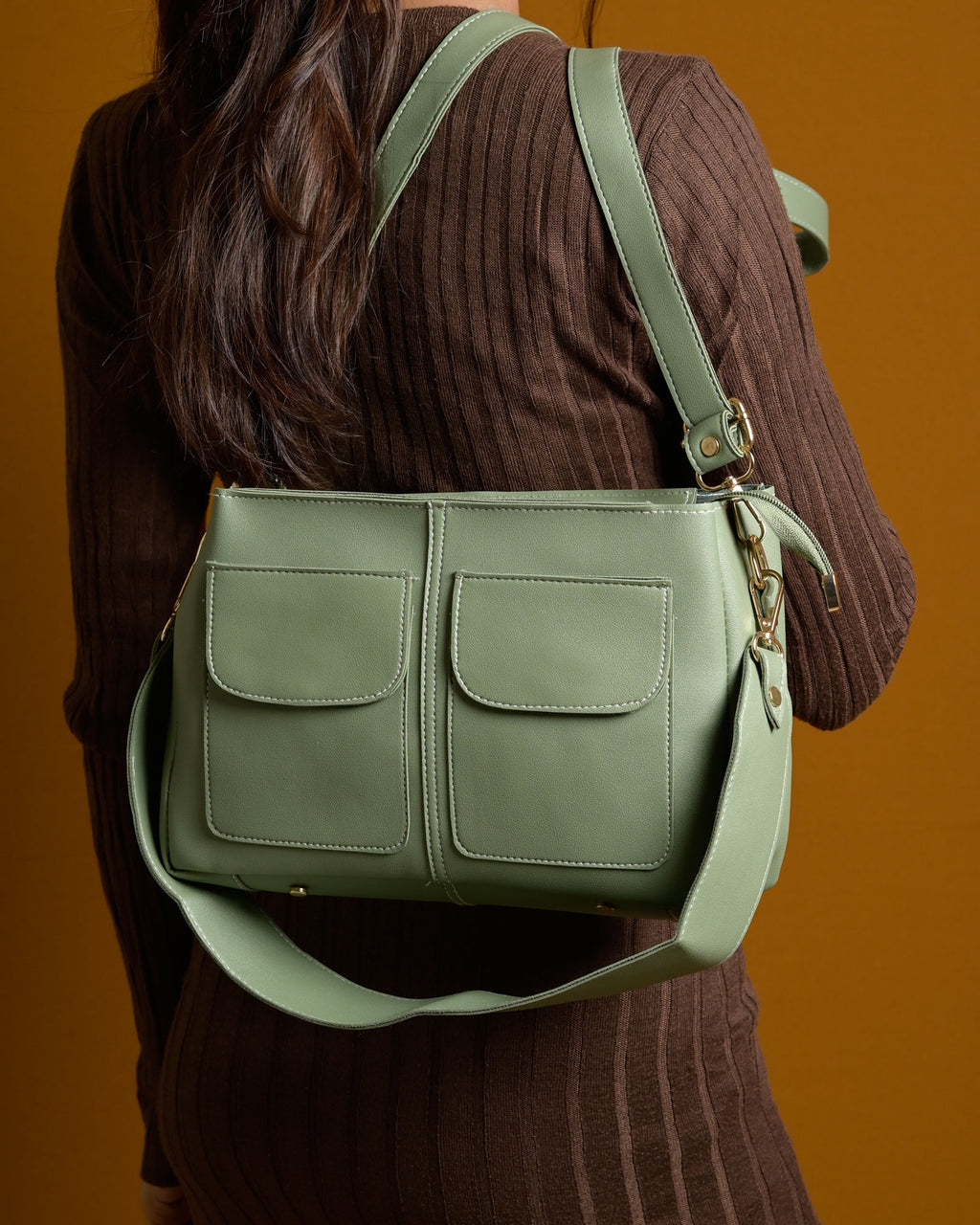Mini Caro Tote Bag - Sage Green
