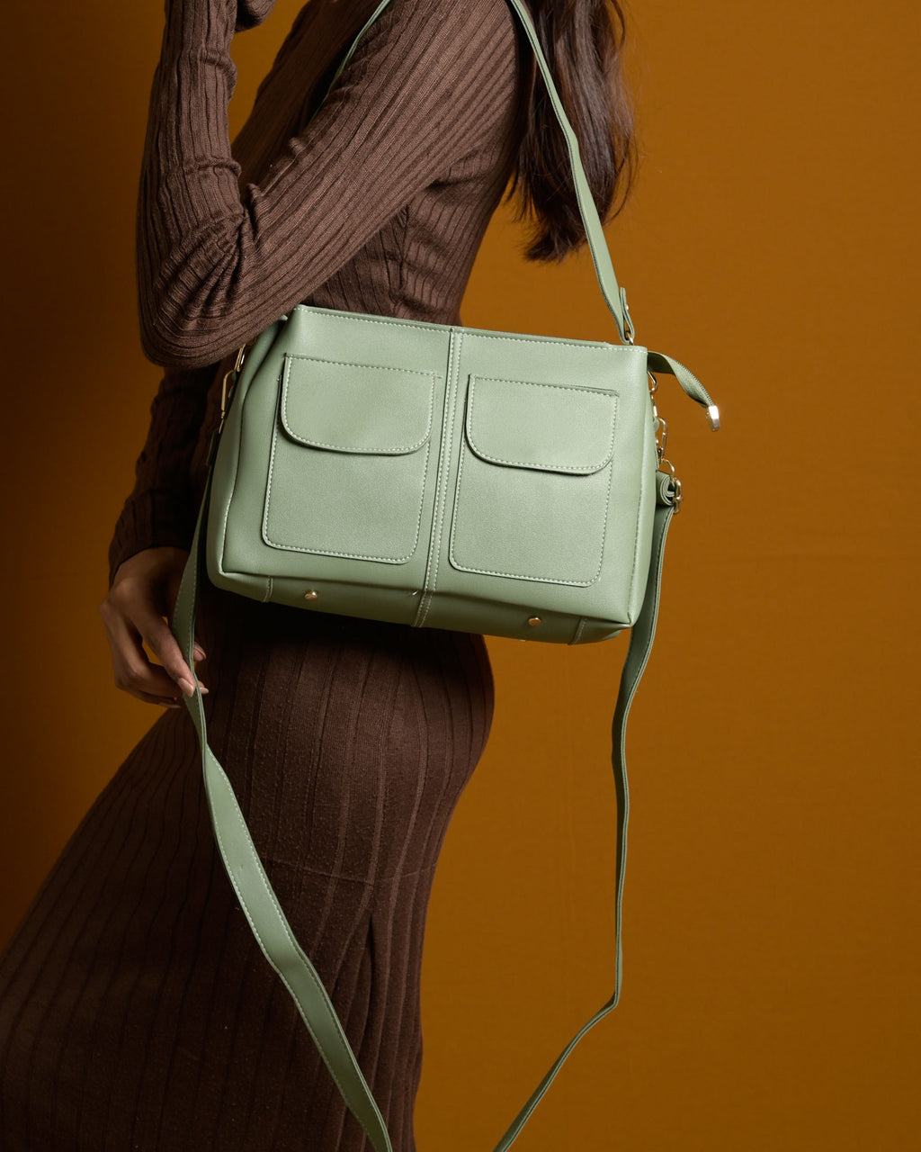 Mini Caro Tote Bag - Sage Green