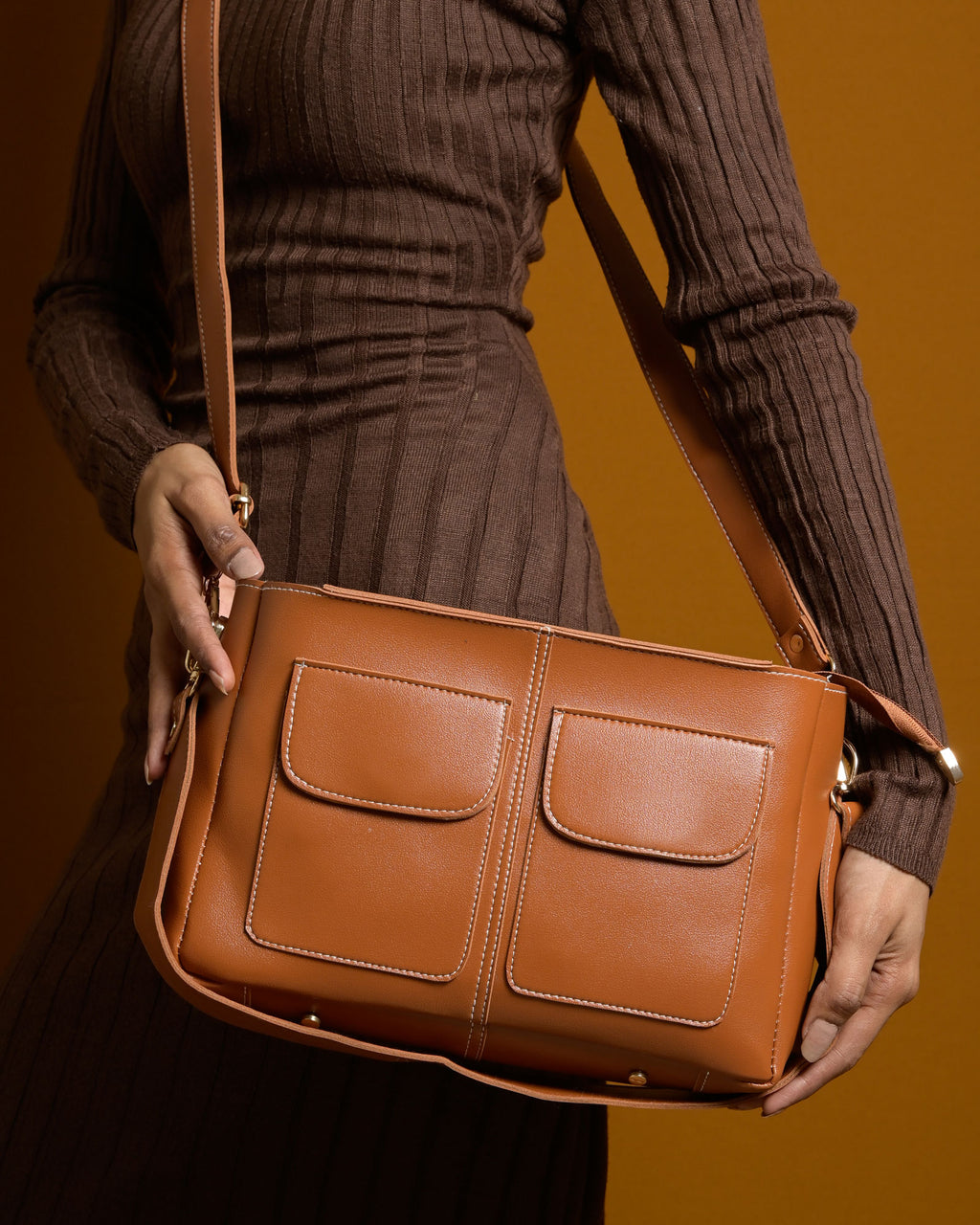 Mini Caro Tote Bag - Tan