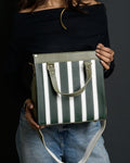 Mini Pinstripe Bag - Olive & Sage