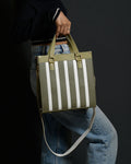 Mini Pinstripe Bag - Sage & Lime