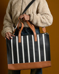 Pinstripe Bag - Black & Tan